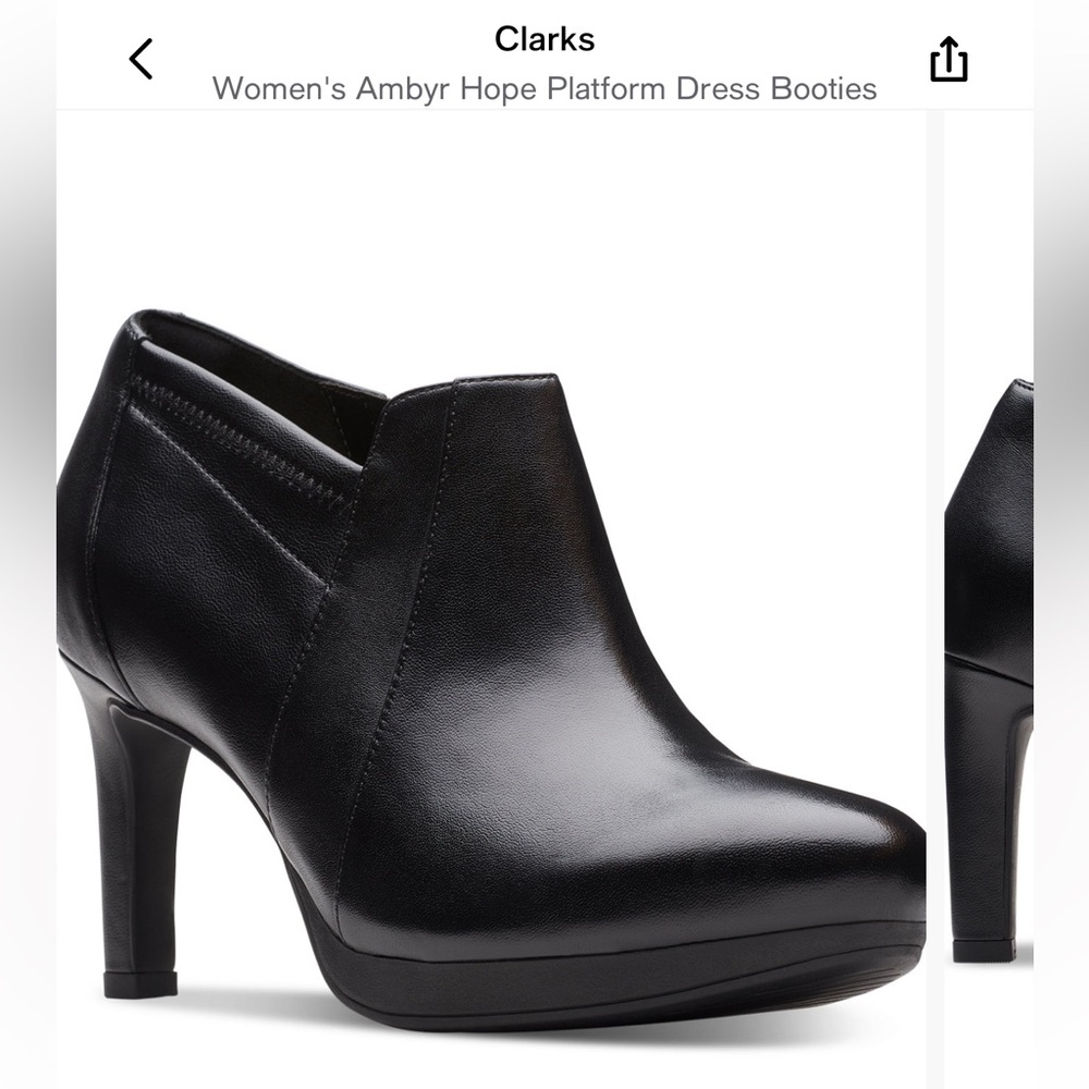 New Clarks Women's Black Ambyr Hope Booties